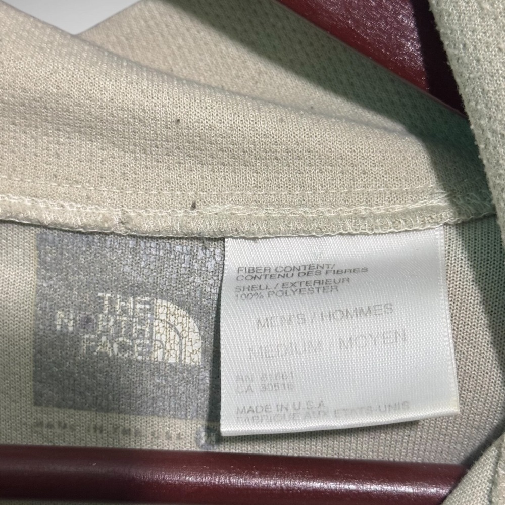 Vintage The North face hoodie Mens Medium 1/4 Zip Solid beige polartec stained - Picture 2 of 9